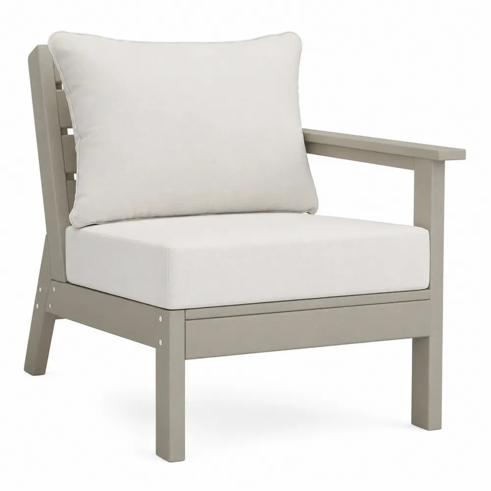 Fauteuil d'extérieur en aluminium et polyester beige/gris