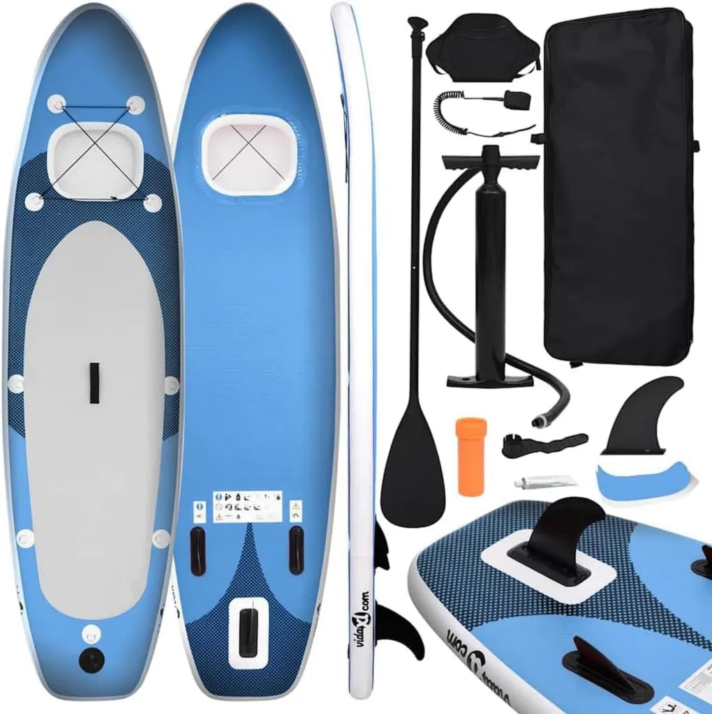 Planche de Paddle Gonflable en PVC Rouge 330x76 cm avec Pagaie, Siège Amovible, Pompe et Sac