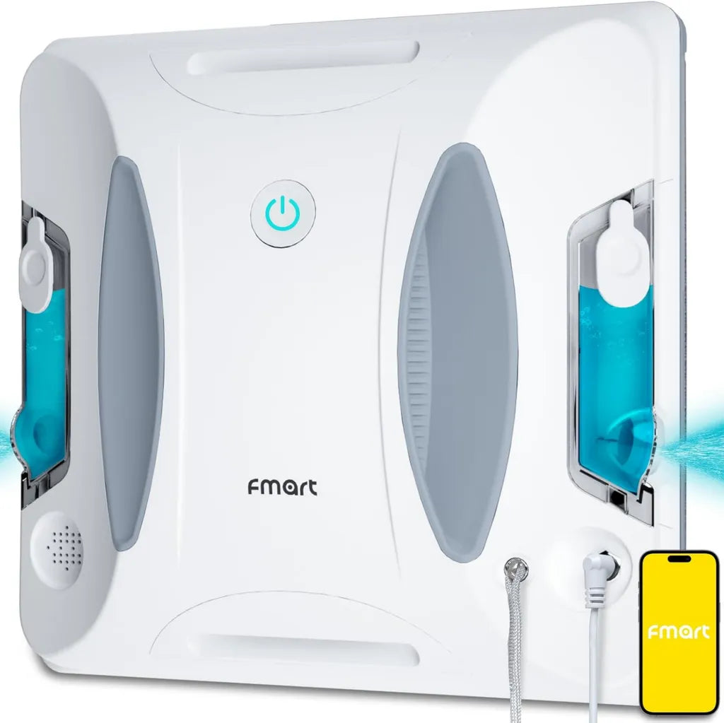 Robot nettoyeur de vitres W6 avec pulvérisation automatique, double réservoir 60 ml, 3800 Pa, nettoyage humide et détection de bords