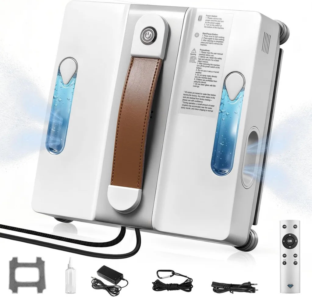 Robot nettoyeur de vitres avec buses automatiques, réservoir de 100 ml, 4500 Pa, 3 modes intelligents