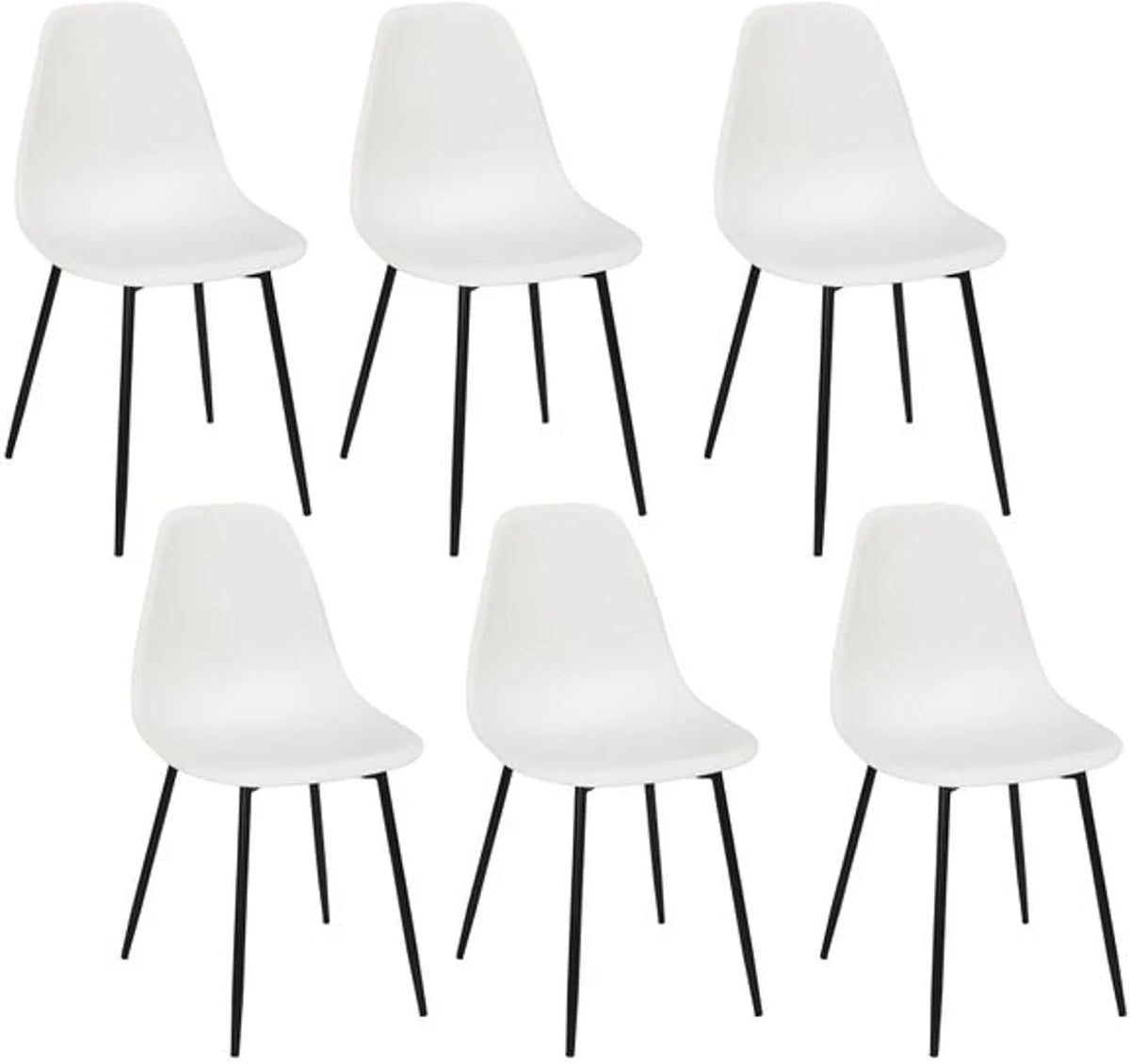 Chaise – HD0355, Lot de 6, 50, 7 × 84, 8 × 45, 5 cm, 45 cm, blanc, HOME DECO FACTORY HD0355