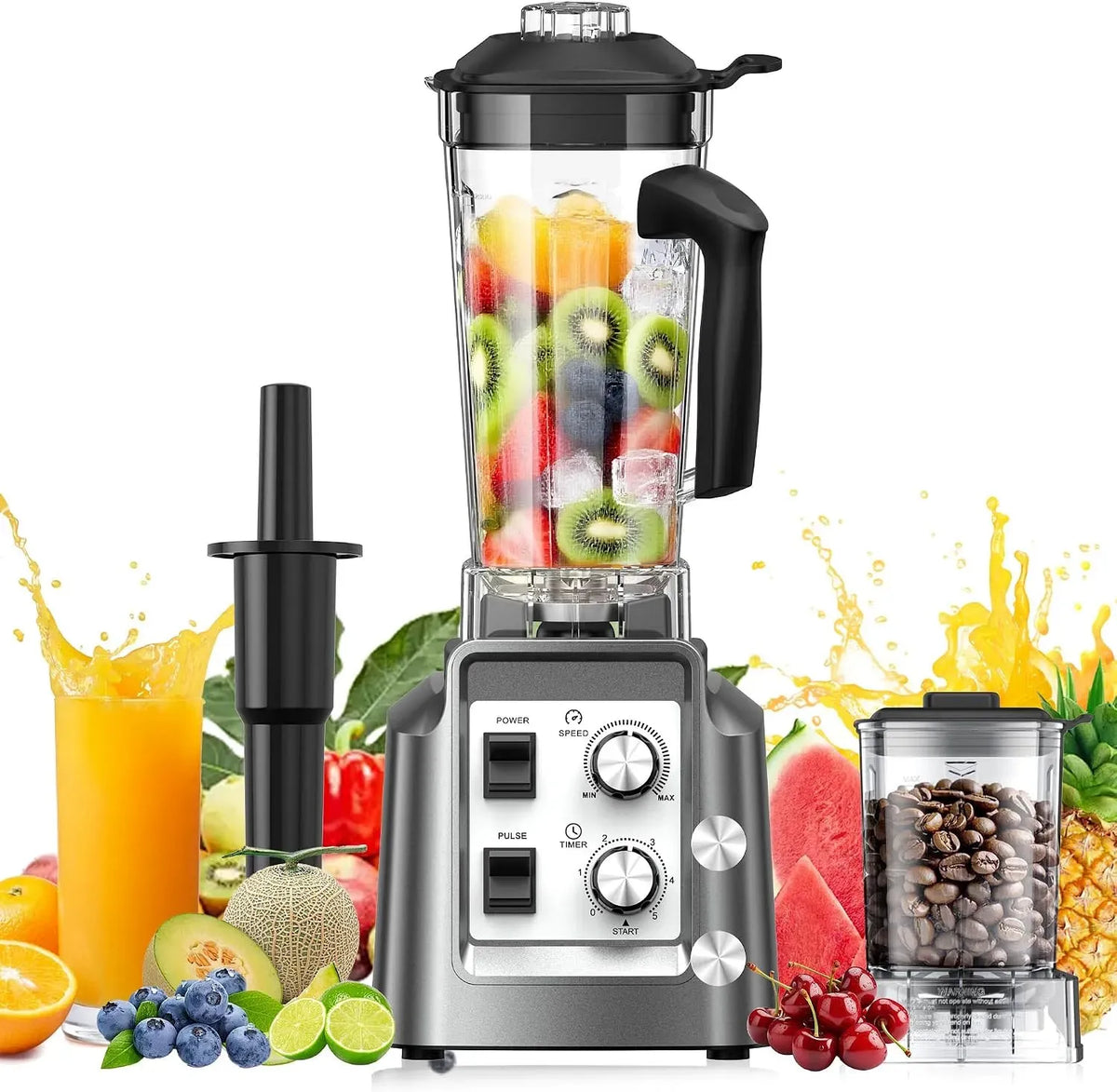 Blender, 2 L, 1800 W, surface texturée, professionnel, Hochleistungsmixer 2L