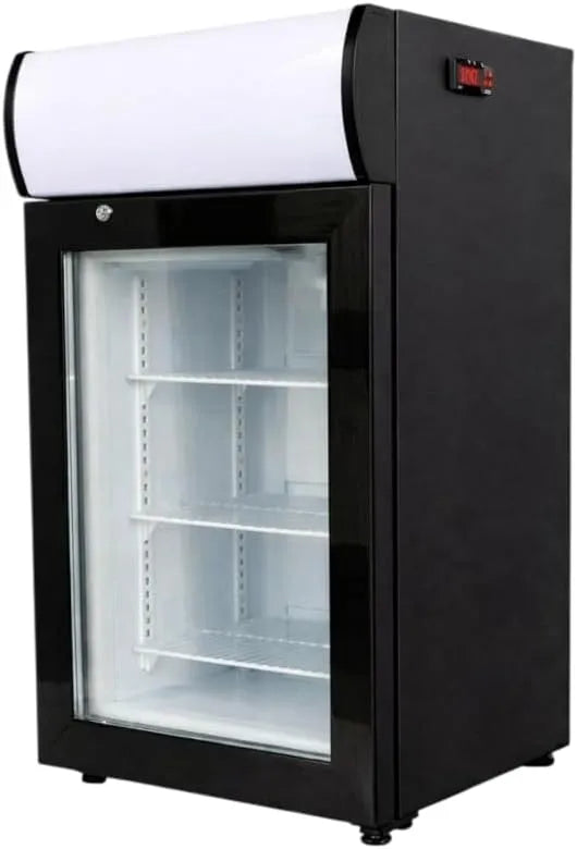 Congélateur, 50 L, LED, -18°C, 3 Étagères, Générique Mini Congélateur Vitré 50L avec Canopy - -18°C - Froid Ventilé - 3 Étagères - Compact - LED
