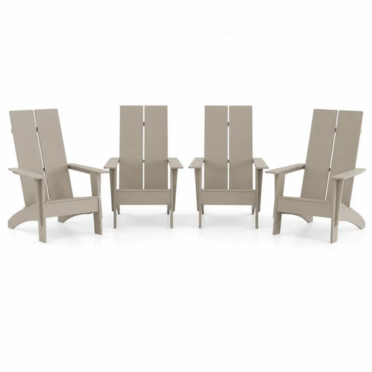 Ensemble de 4 chaises Adirondack en plastique taupe
