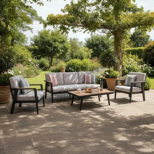 Salon de jardin et ensemble lounge – LOVY, en aluminium, 3 Places