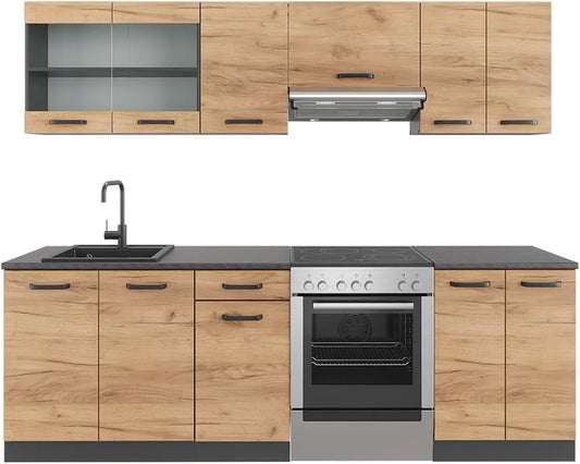Vicco Cuisine Raul – à motifs, 240cm, anthracite