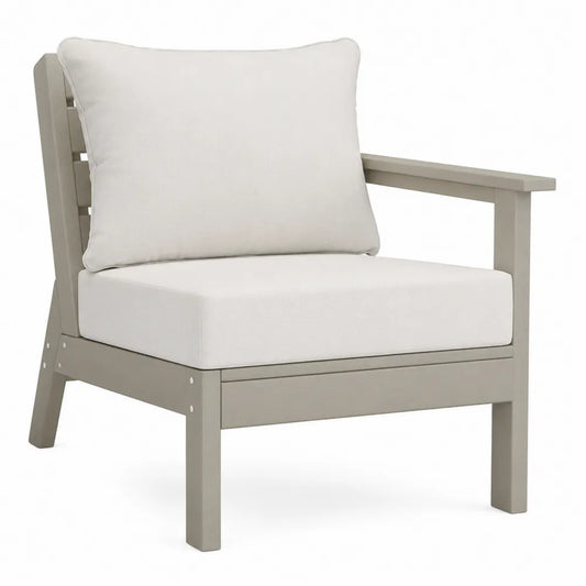 Fauteuil d'extérieur en aluminium et polyester beige/gris