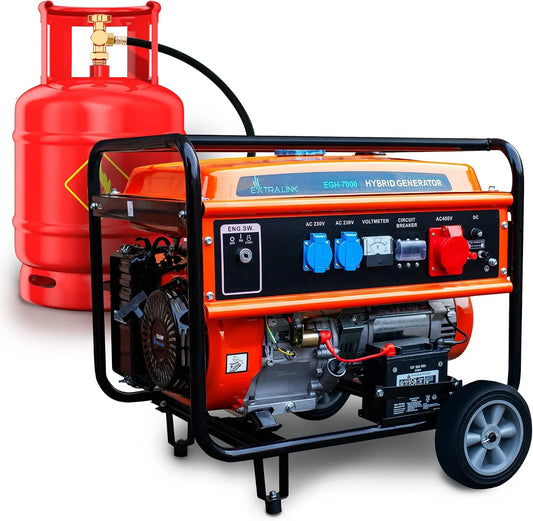 EXTRALINK EGH-7000 Groupe électrogène et générateur de secours, 7 kW, 7000 W, 230 V, 25 l