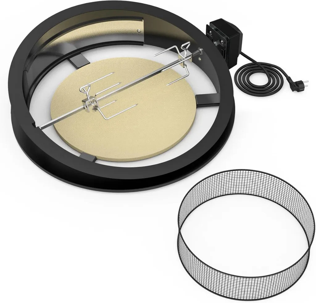 Kit de Rôtissoire et Cuisson Pizza pour Barbecue Weber 57 cm, avec Moteur et Pierre à Pizza