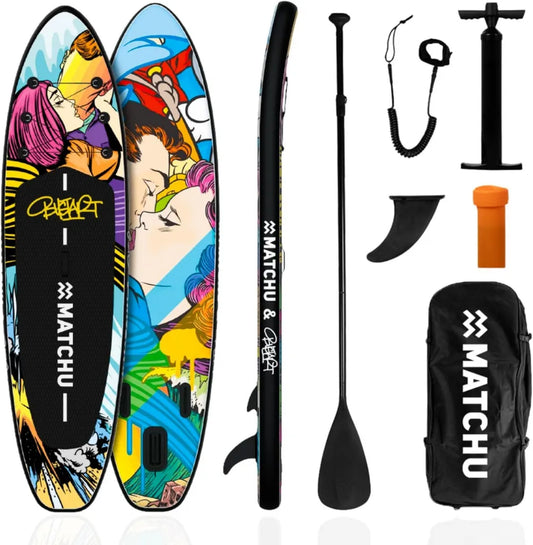 MATCHU - Planche à Paddle Gonflable - Édition Limitée avec Certificat - Kit Complet 320x81x15 CM - Charge 150 KG - Collection d'Art