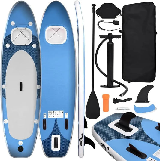 Planche de Paddle Gonflable en PVC Rouge 330x76 cm avec Pagaie, Siège Amovible, Pompe et Sac