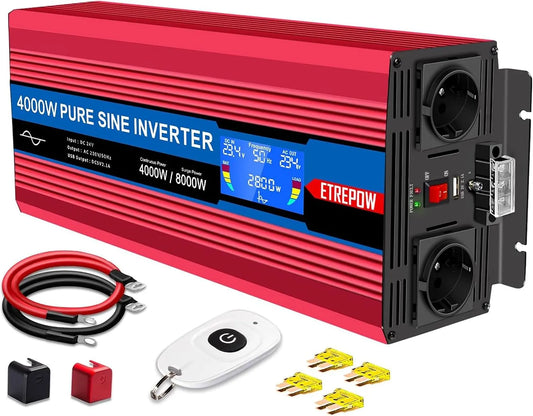 4000W convertisseur 24v 220v Pur Sinus transformateur