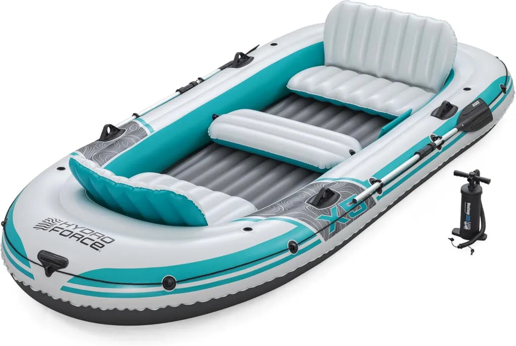 Bateau Gonflable Hydro-Force Adventure X5 pour 5 Personnes avec Pompe, Rames et Sac de Transport