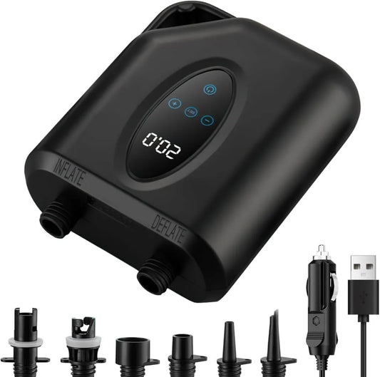 Pompe électrique SUP sans fil 12000 mAh, 20 PSI, portable et intelligente avec arrêt automatique pour planches de surf