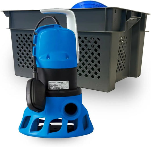 Pompe submersible pour eaux chargées et pompe de drainage, 19,2 m³/h, 1000 W, 20 m, 230 V, monophasé