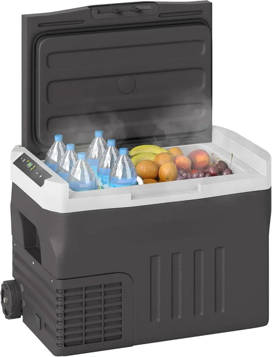 Glacière Électrique Outsunny 30L avec Compresseur et Mode ECO, Affichage LED, Fonction Congélation, 12/230V
