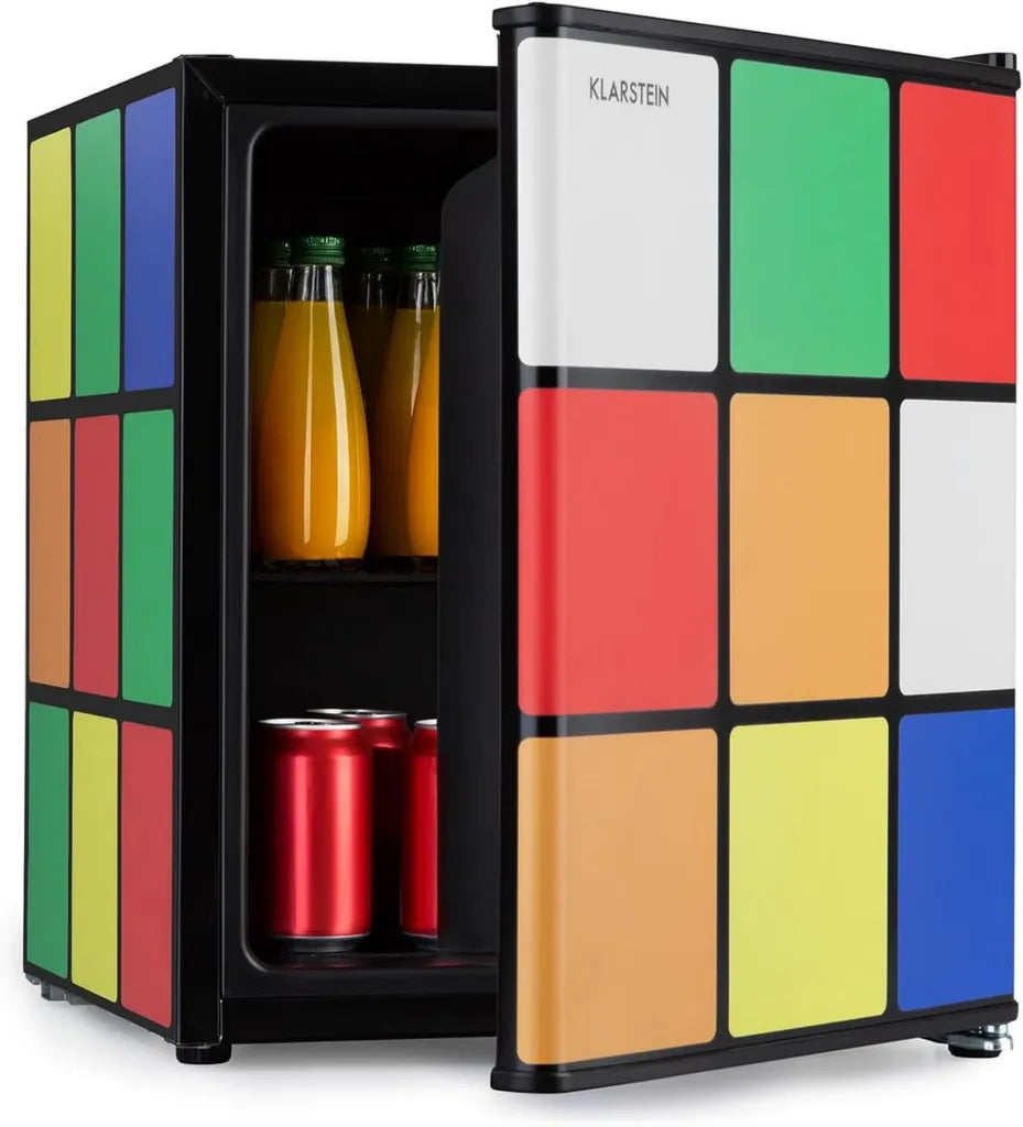 KLARSTEIN Solve - Mini-réfrigérateur 48L, minibar thermoélectrique, température réglable 0-10°C, noir/coloré