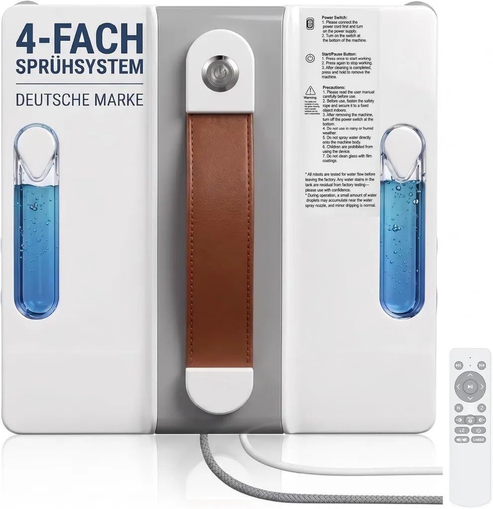 Robot lave-vitres automatique 3900 Pa avec réservoir de 100 ml et système de pulvérisation intelligent