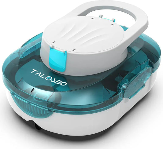 Robot de Nettoyage de Piscine Sans Fil, Autonomie de 120 Min en Blanc et Bleu