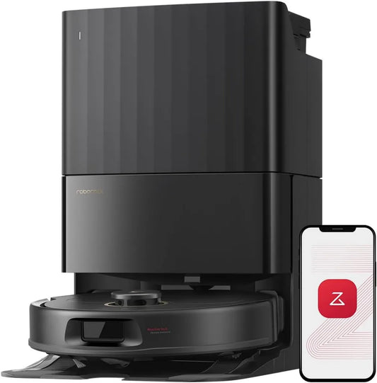 Aspirateur Robot Roborock Qrevo S5V avec Station - Aspiration 12000 Pa, Serpillières FlexiArm, Séchage à Air Chaud, Technologie Anti-emmêlement et Évitement d'Obstacles