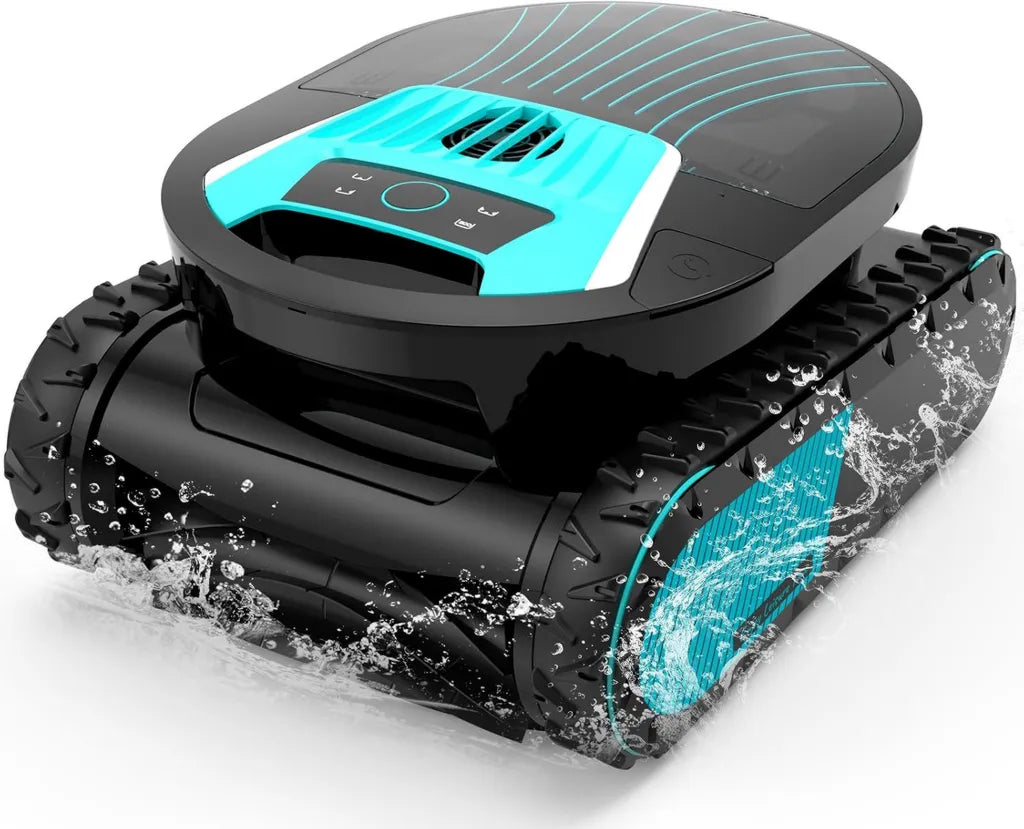 Robot de Piscine Sans Fil Pleco Pro, Nettoyage Complet avec 7 Modes, Autonomie 210 Min, Double Filtration, Contrôle via Application, Pour Piscines jusqu'à 200 m²