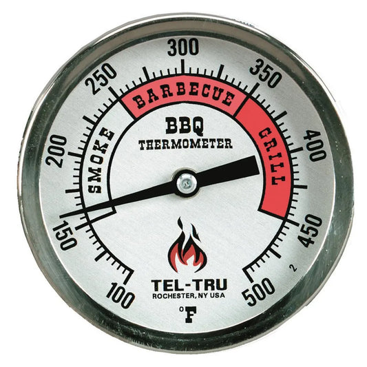 Thermomètre de Précision Tel-Tru BBQ, Cadran 7,6 cm, Plage 100-500°F, Tige 10,2 cm