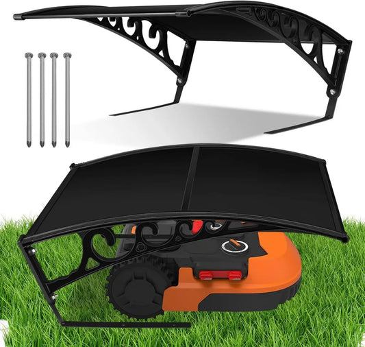 Abri de Protection pour Tondeuse Robot, 106 x 87 x 50 cm, Toit Anti-UV, Noir