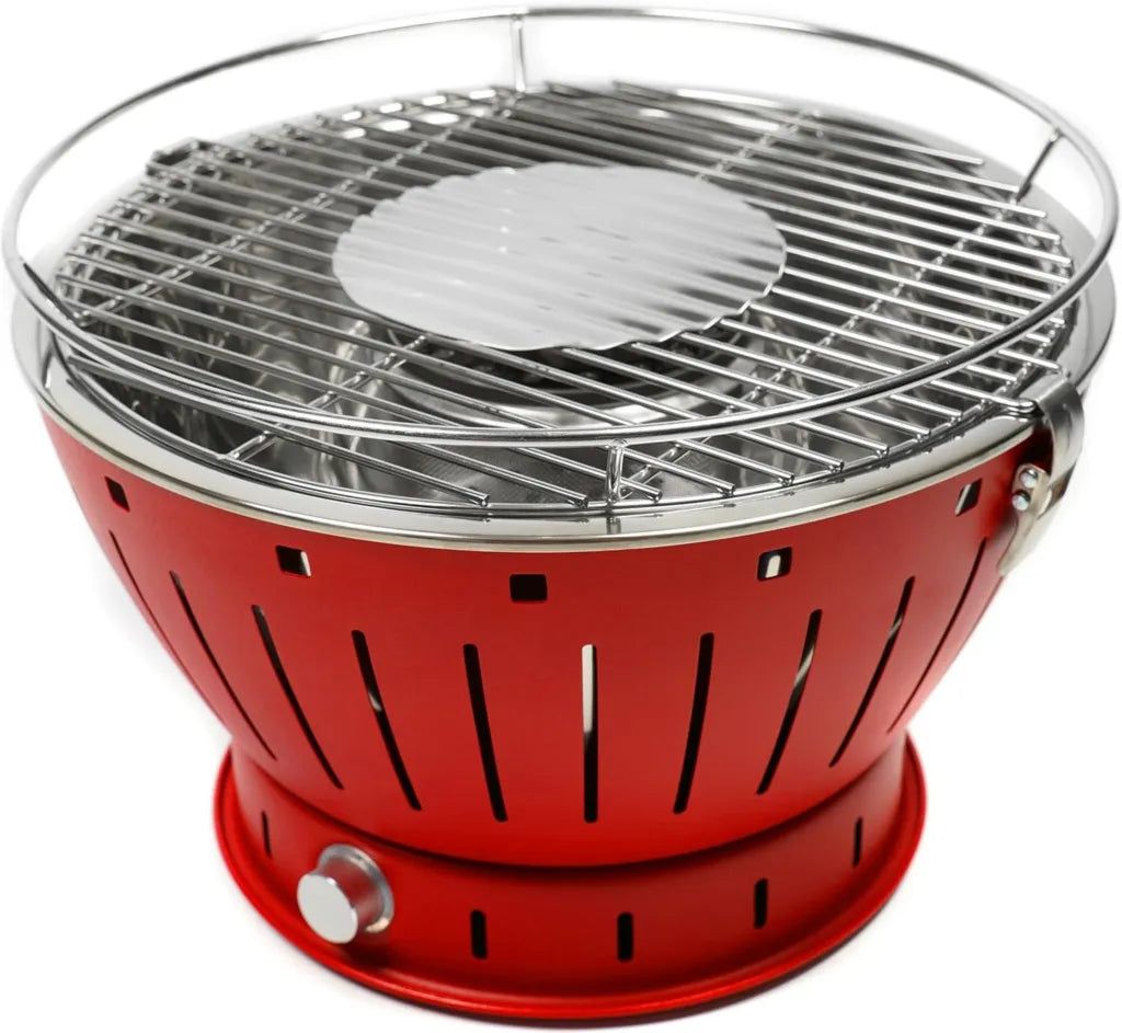 Gril Portable Mapa - Barbecue au Charbon Compact et Sans Fumée - Diamètre 35cm - Rouge
