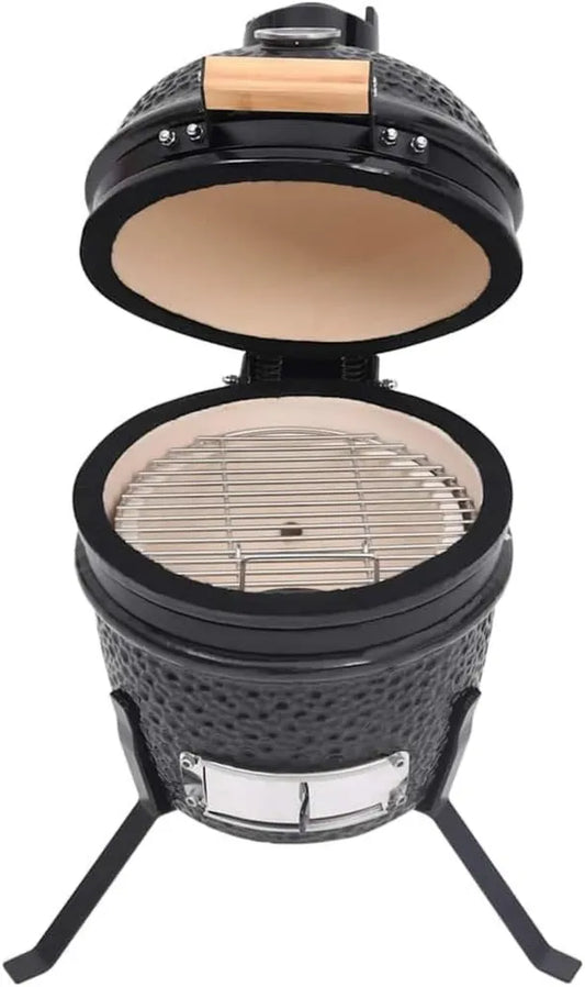 Barbecue Kamado en Céramique 56 cm Noir 2 en 1 - Maison et Jardin