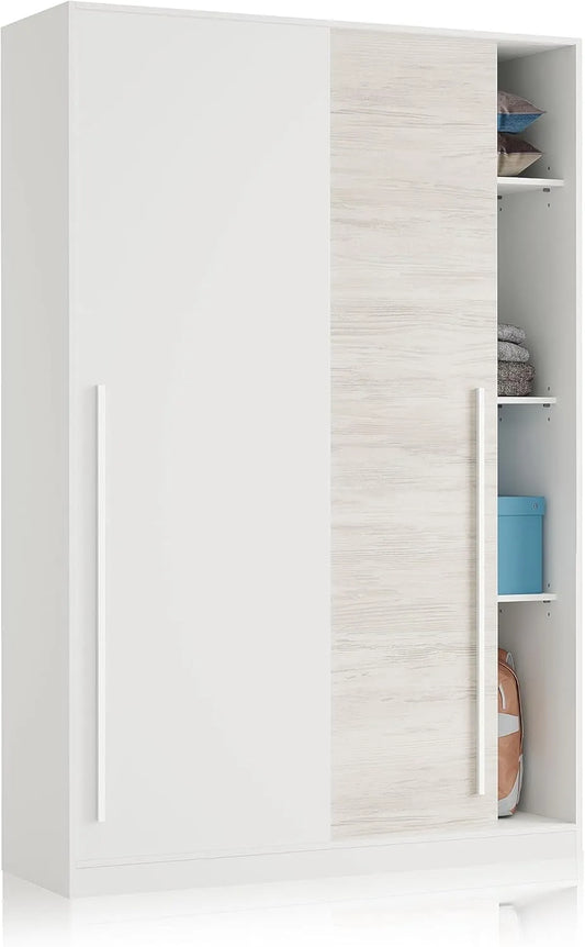 Armoire de rangement: Elliot, 2 portes, 200 × 120 × 50 cm, blanc