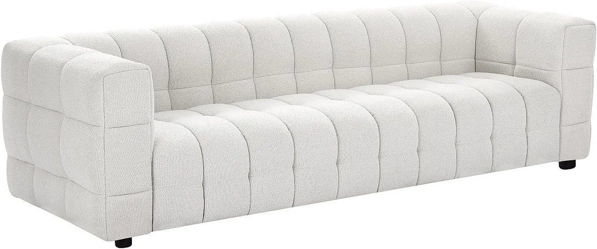 Canapé — LERICI, revêtement en tissu, revêtement bouclé, 4 Places, blanc