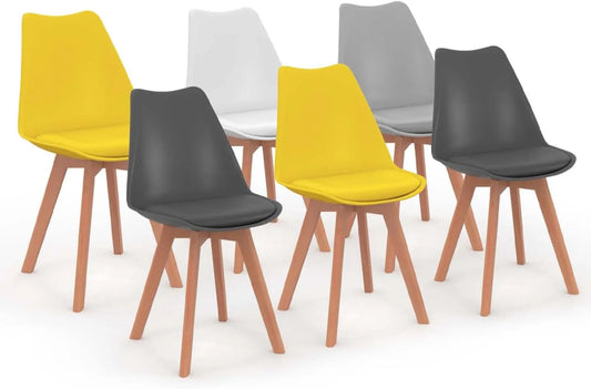 Chaise — SARA, Lot de 6, gris