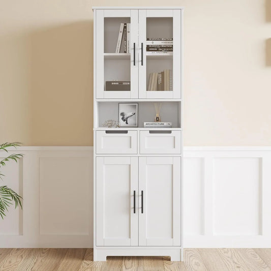 Bureau et table informatique – avec rangement, avec tiroirs, grande capacité, 4 Portes, 2 Tiroirs, 60 × 30 × 170 cm