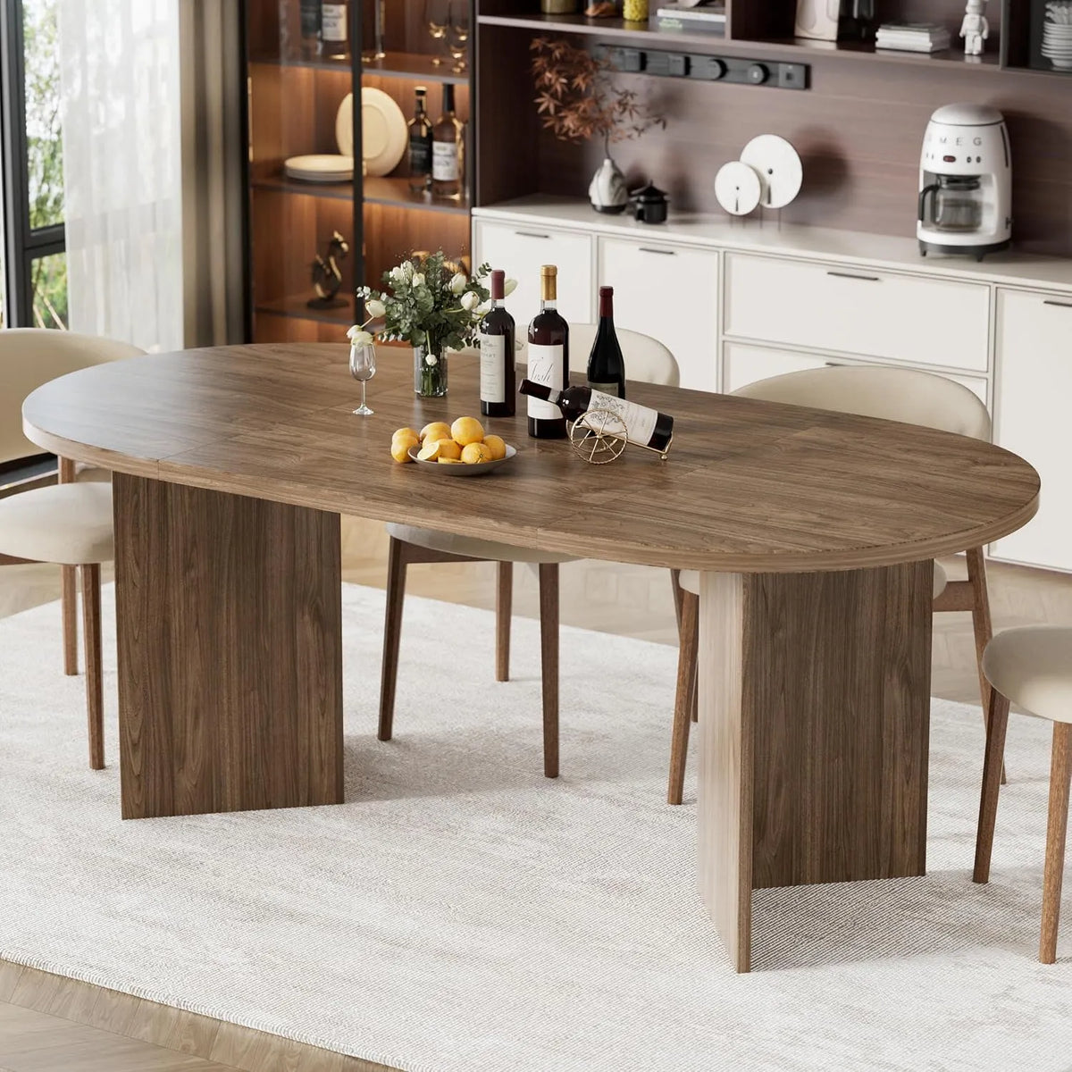 Table à manger et table de salle à manger — en bois, 190 × 90 × 76cm
