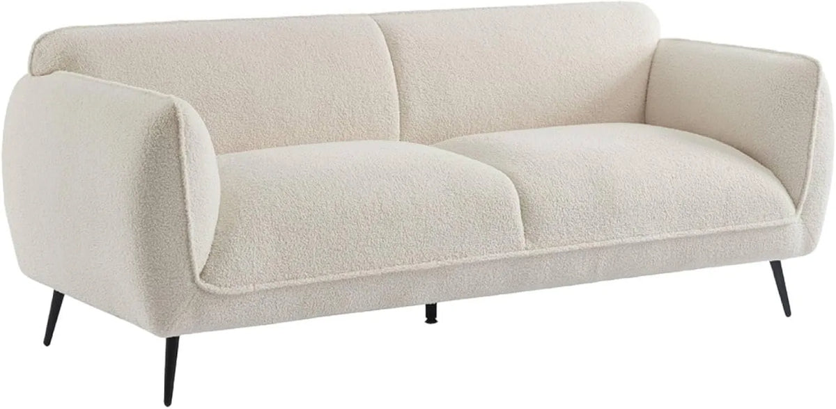 Canapé — en métal, revêtement en tissu, revêtement bouclé, 3 Places, noir