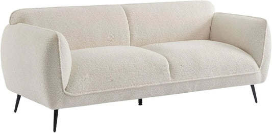 Canapé — en métal, revêtement en tissu, revêtement bouclé, 3 Places, noir