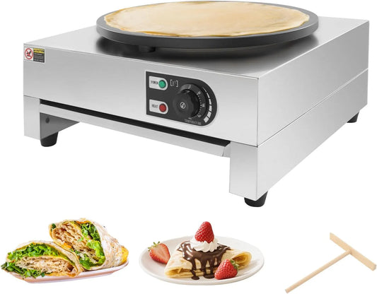 Tiroir chauffant, 3000 W, 50 à 300 °C, restaurant, acier inoxydable, Machine à crêpes gastronomique, 400 mm, contrôle de la température, café