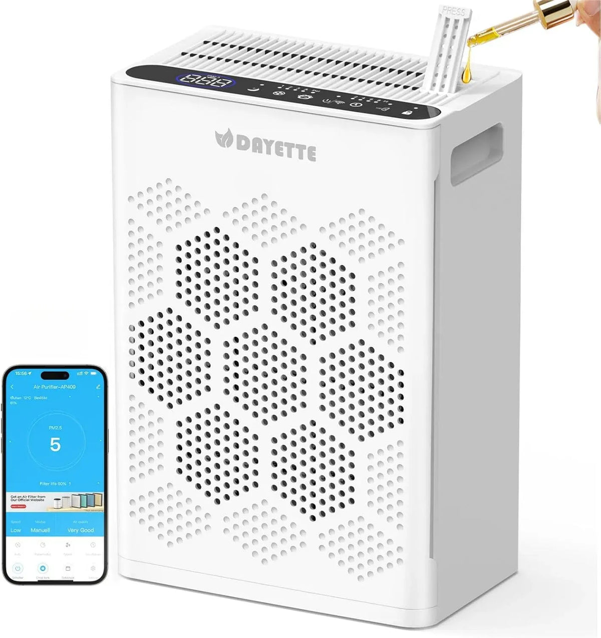 Purificateur d'air CADR 300 H14, 300 m³/h, appareil purificateur d'air, Purificateur d'air pour les personnes allergiques pour appartement