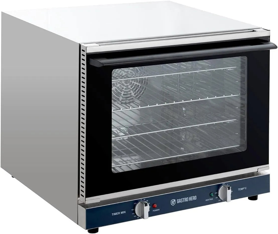 Four électrique, professionnel, acier inoxydable, GastroHero Four à air chaud ECO 4 x GN 2, Four à circulation d'air compact avec fonction de