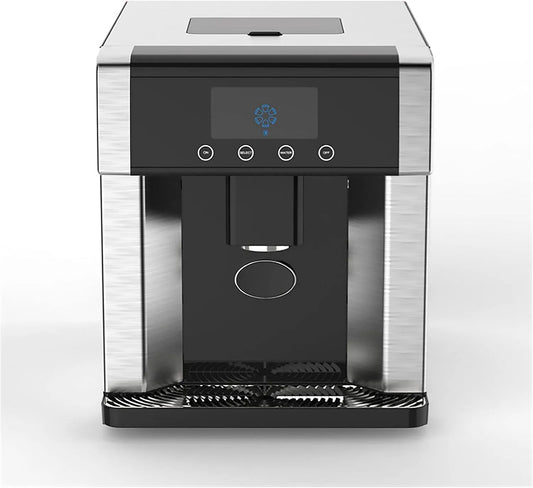Machine à glaçons 8minutes, acier inoxydable, 3 Réglages D'épaisseur Et 10 Cubes Prêts en, Machine À Glaçons De Comptoir, Distributeur d'eau Ice&Cold