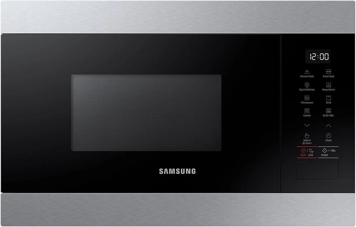 Samsung MG22M8274AT/E1 Micro-ondes, 38 cm, 22 L, 850 W, encastrable, maintien au chaud, gril, four micro-ondes, capteur intelligent, intérieur en