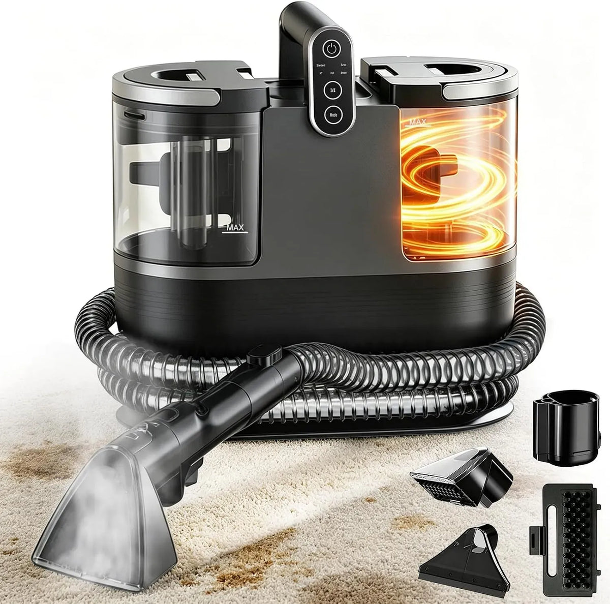 Radiateur électrique 10s, 1700 W, grand réservoir, vapeur, Nettoyeur vapeur canapé