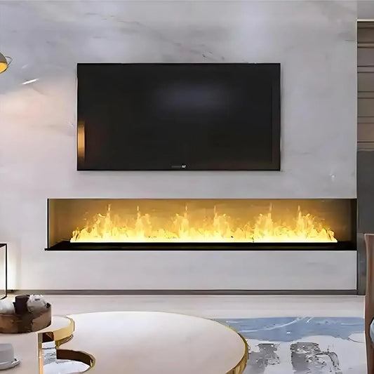 100cm/39.3in 120cm/47.2in Humidificateur, foyer électrique, 100 cm, 120 cm, encastrable, effet 3D, vapeur