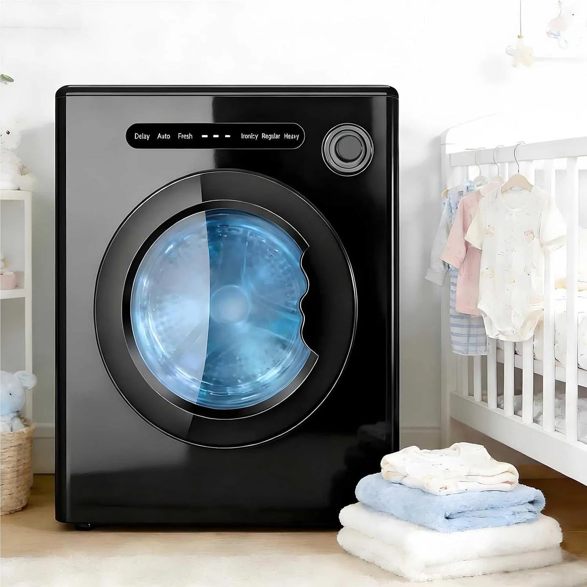 Lave-linge séchant, 800 W, 4 kg, lave-linge, sèche-linge, portable, silencieux, noir, Convient Aux Appartements Et Aux Dortoirs. Black, Fonction De
