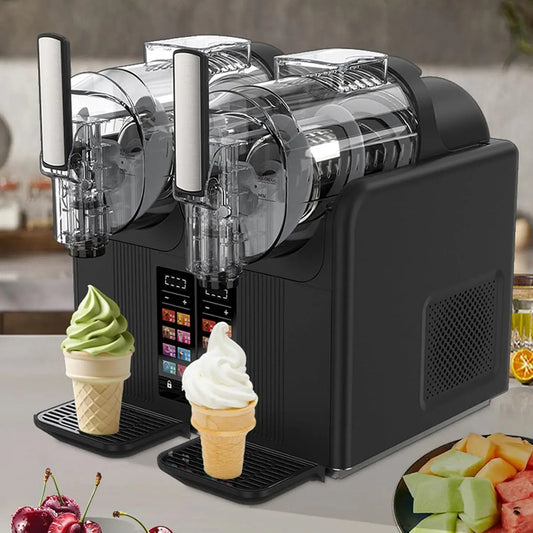 Machine à Granita, Machine à Glace, machine à granité, machine à café électrique, 7 programmes, verrouillage, noir, pour La Maison