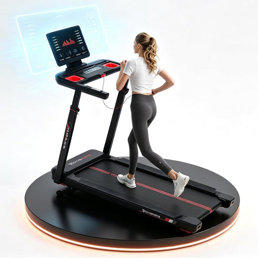 Tapis de marche - fonctionnement silencieux, pliable, avec télécommande, affichage LED, 200KG, 16.5 km/h