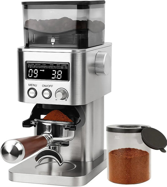 Moulin, broyeur à grains de café, écran LCD, acier inoxydable, 31 Niveaux, pour Espresso/Café Filtre/French Press, Homtone