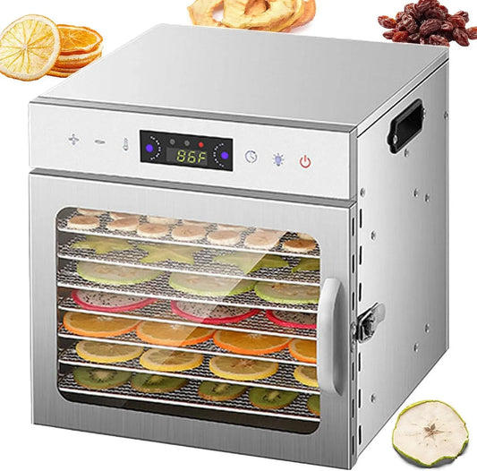 8-Tier Déshydrateur Électrique Pour Viande Séchée, Plateaux En Acier Inoxydable Et Écran Tactile, pour Déshydrateur Alimentaire Professionnel, Fruits