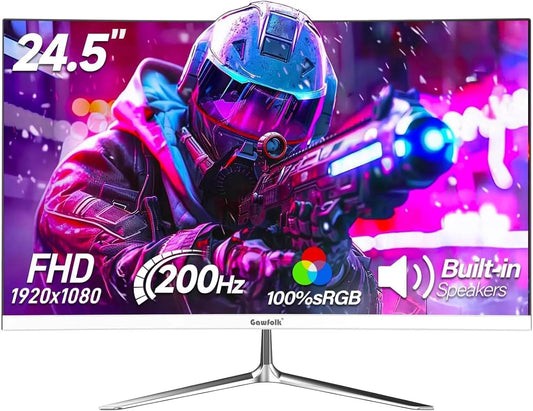 Moniteur, 24.5 pouces, 1920 × 1080, 1 ms, 200 Hz, configuration gaming, Full HD, HDMI, écran PC, blanc, VESA 75 * 75, 100% sRGB, 1ms MPRT, Ecran PC