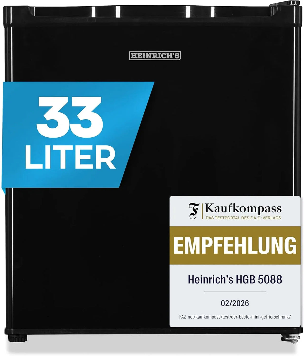 Congélateur, 33 L, 40 dB, silencieux, Heinrich's - Mini congélateur - 33 l - Petit compact - Silencieux - Congélateur 40 dB - Charnière de porte